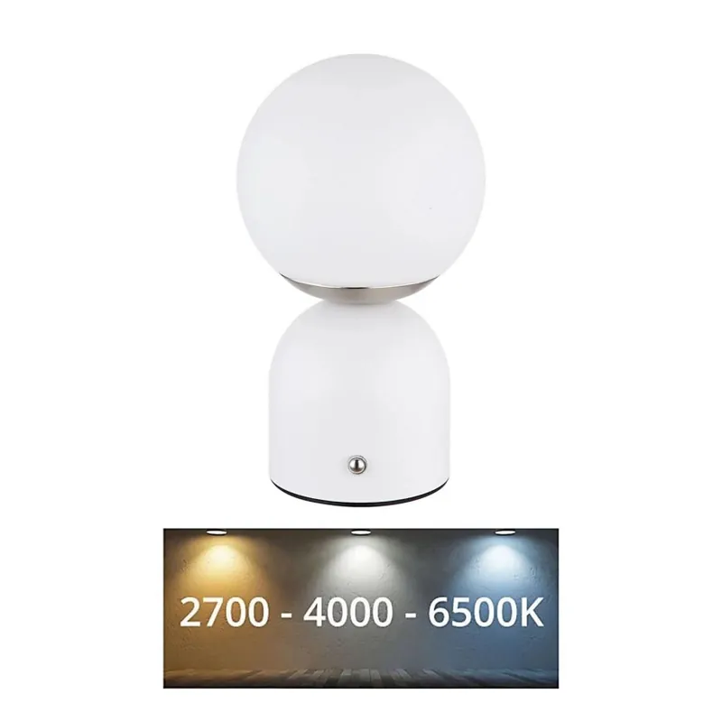 Přímo Od Výrobce Globo - LED Stmívatelná dotyková stolní lampa LED/2,5W/3,7V 2700/4000/6500K 1800 mAh USB bílá