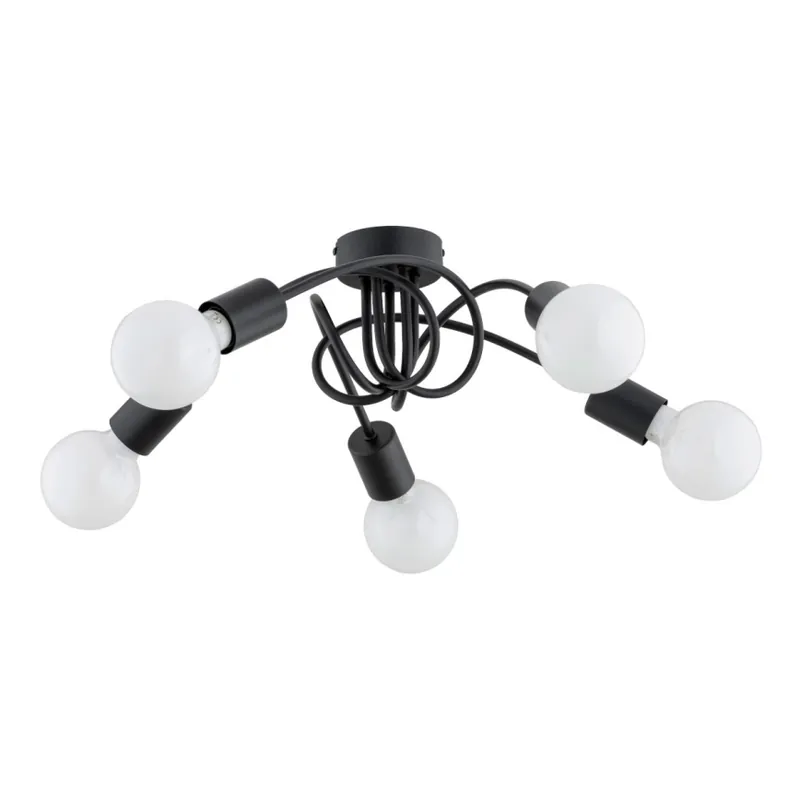 Dokud Zásoby Vydrží Přisazený lustr FARTA 5xE27/60W/230V černá