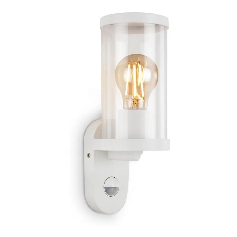 Poslední Šance Briloner 3628-016 - Venkovní nástěnné svítidlo se senzorem KAIRO 1xE27/12W/230V IP44 bílá