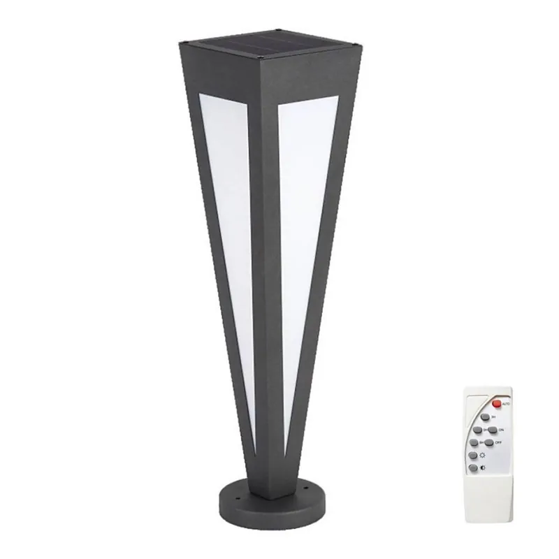 Pouze Dnes LED Solární lampa LED/2W/3,7V IP65 3000K 2600 mAh černá + dálkové ovládání