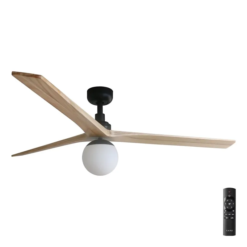 Nízká Cena FARO 34282-11L - Stropní ventilátor KLIM L 1xE27/15W/230V borovice/černá pr. 150 cm + dálkové ovládání