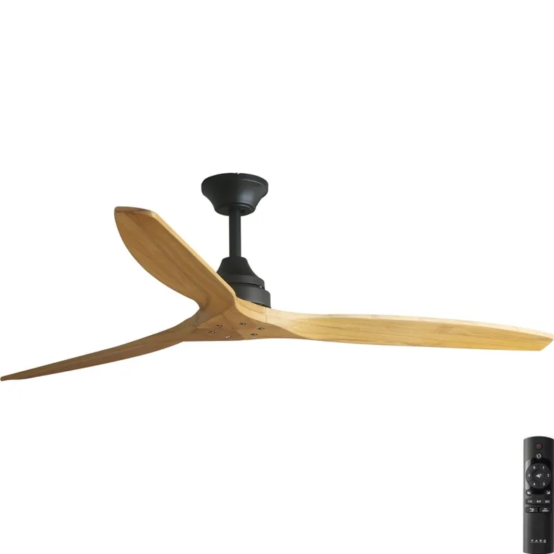 Super Cena FARO 33718DC - Stropní ventilátor ALO L dřevo/černá pr. 152 cm + dálkové ovládání