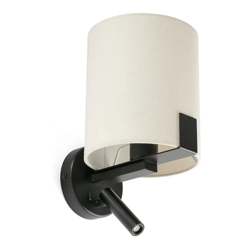 Cenový Hit FARO 20053 - LED Nástěnná lampa NILA 1xE27/15W/230V + LED/3W krémová/černá