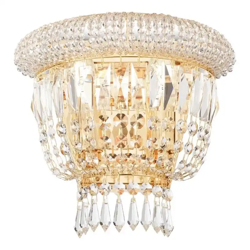 Originální Ideal Lux - Křišťálové nástěnné svítidlo DUBAI 2xE14/28W/230V zlatá