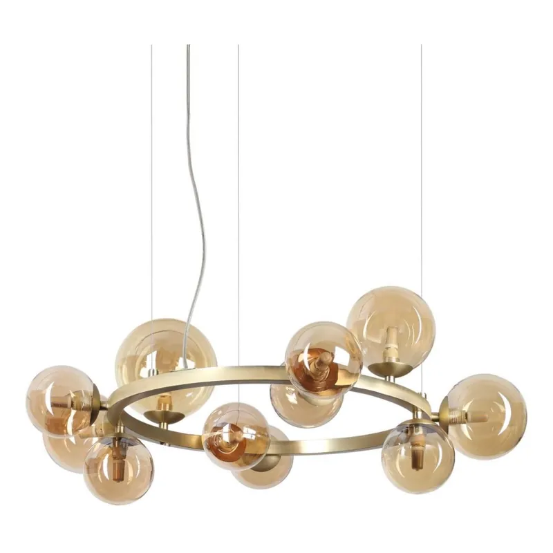 Ideal Lux - LED Lustr na lanku PERLAGE 11xG9/3W/230V pr. 73 cm zlatá/kouřová béžová Nejlepší Volba