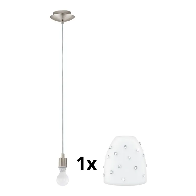 Eglo - LED Lustr na lanku MY CHOICE 1xE14/4W/230V matný chrom/bílá Originální