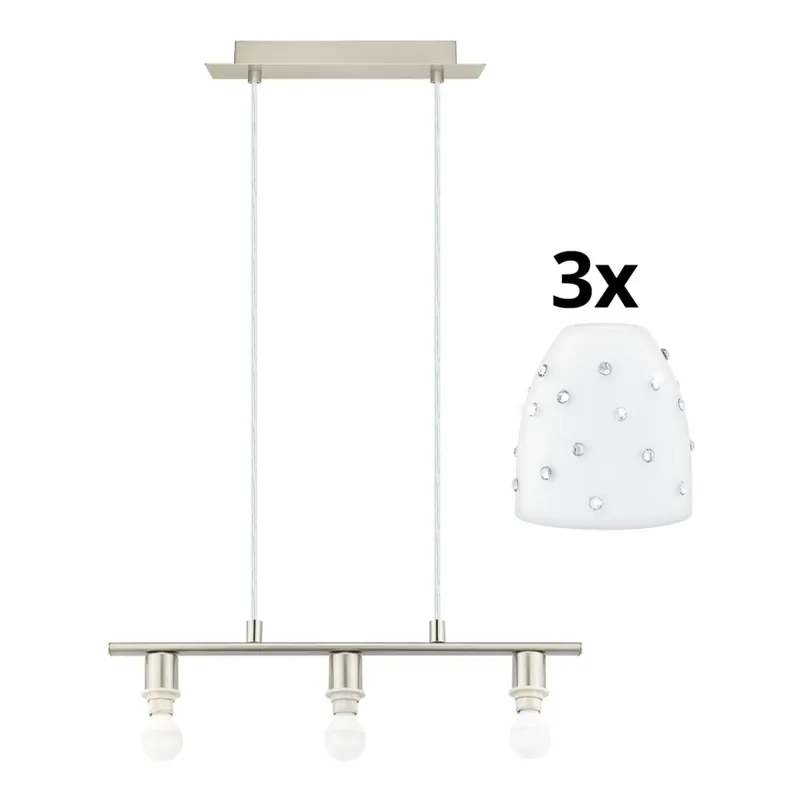 Akční Cena Eglo - LED Lustr na lanku MY CHOICE 3xE14/4W/230V matný chrom/bílá