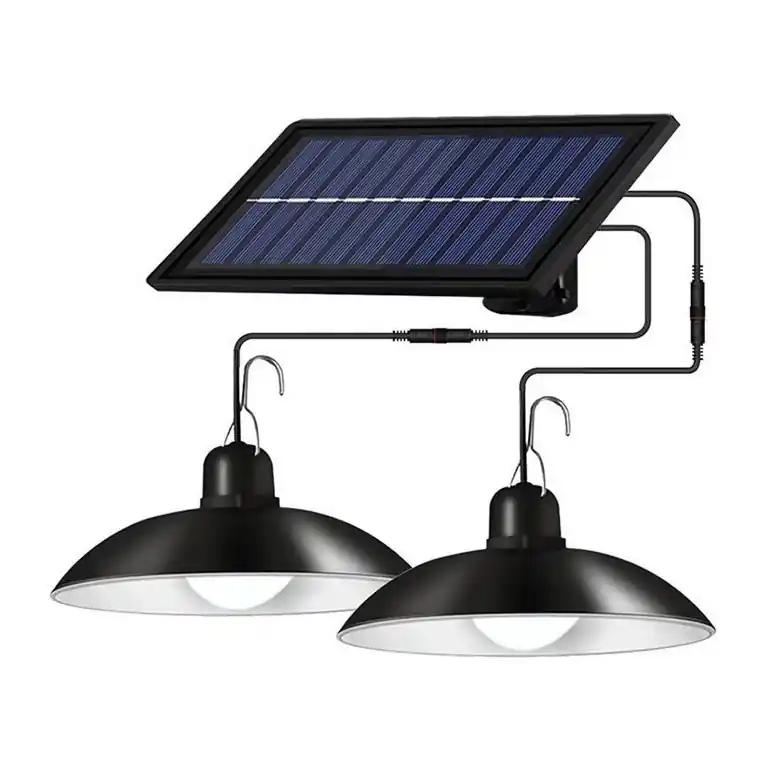 LED Stmívatelný solární lustr na lanku se senzorem 2xLED/1,8W/3,7V IP44 6500K 2400 mAh + dálkové ovládání Přímo Od Výrobce