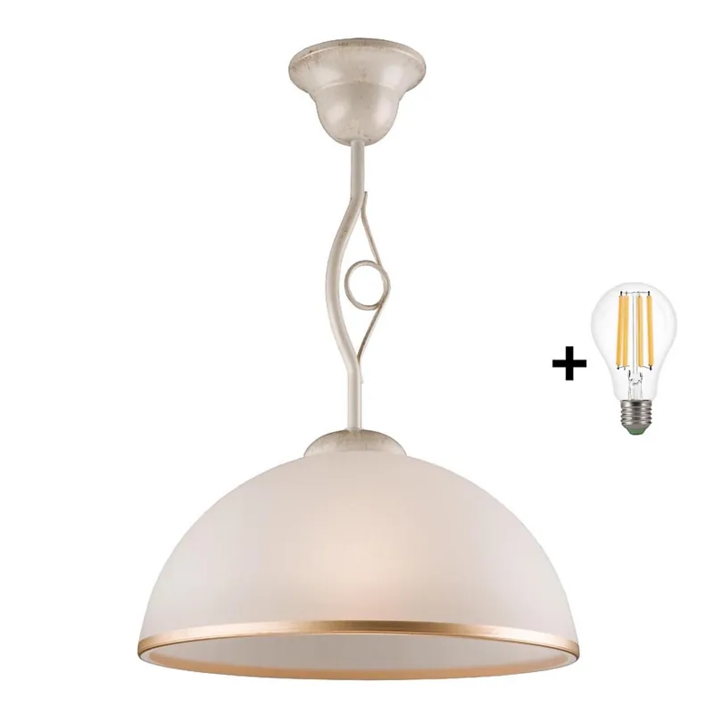 Akce Brilagi - LED Lustr na tyči ANTICO 1xE27/60W/230V bílá patina