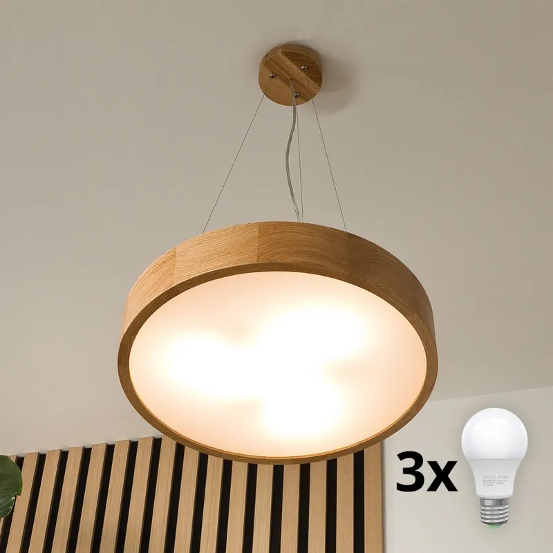 Brilagi - LED Lustr na lanku CARVALHO 3xE27/15W/230V dub pr. 47,5 cm Nová Kolekce