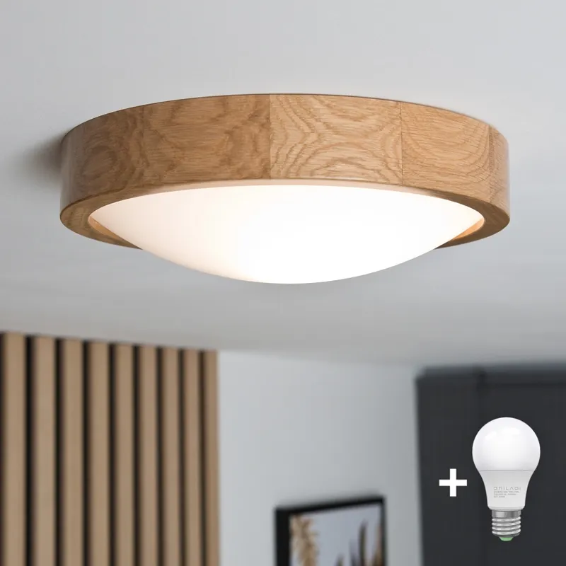 Finální Výprodej Brilagi - LED Stropní svítidlo CARVALHO SLIM 1xE27/15W/230V dub pr. 27 cm