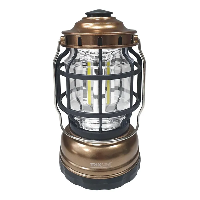 LED Stmívatelná přenosná kempingová lampa 3xLED/3W/3xAA IPX4 zlatá Hit Sezóny