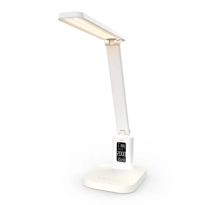 Originální LED Stmívatelná nabíjecí dotyková stolní lampa s displejem LED/7,5W/1200 mAh 3000/4000/5700K CRI 90 bílá