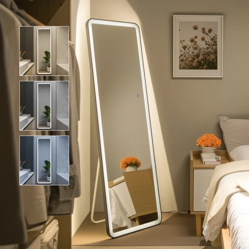 Brilagi - Stojací zrcadlo ELEGANZA LED/42W/230V 160x50 cm IP44 CRI 90 stmívatelné + CCT Vysoce Kvalitní