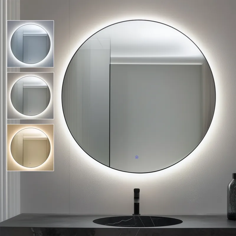 Výprodej Brilagi - LED Koupelnové zrcadlo VENA BLACK LED/32W/230V pr. 100 cm IP44 CRI 90 stmívatelné + CCT