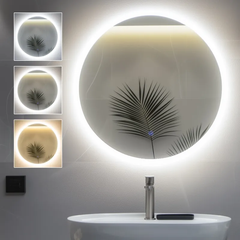 Zlevněný Brilagi - LED Koupelnové zrcadlo LUNA LED/19W/230V pr. 60 cm IP44 CRI 90 stmívatelné + CCT