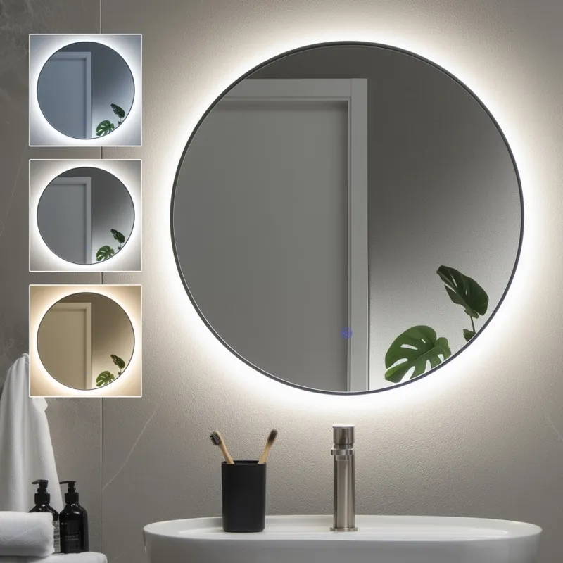 Brilagi - LED Koupelnové zrcadlo VENA BLACK LED/19W/230V pr. 60 cm IP44 CRI 90 stmívatelné + CCT Sezónní Sleva
