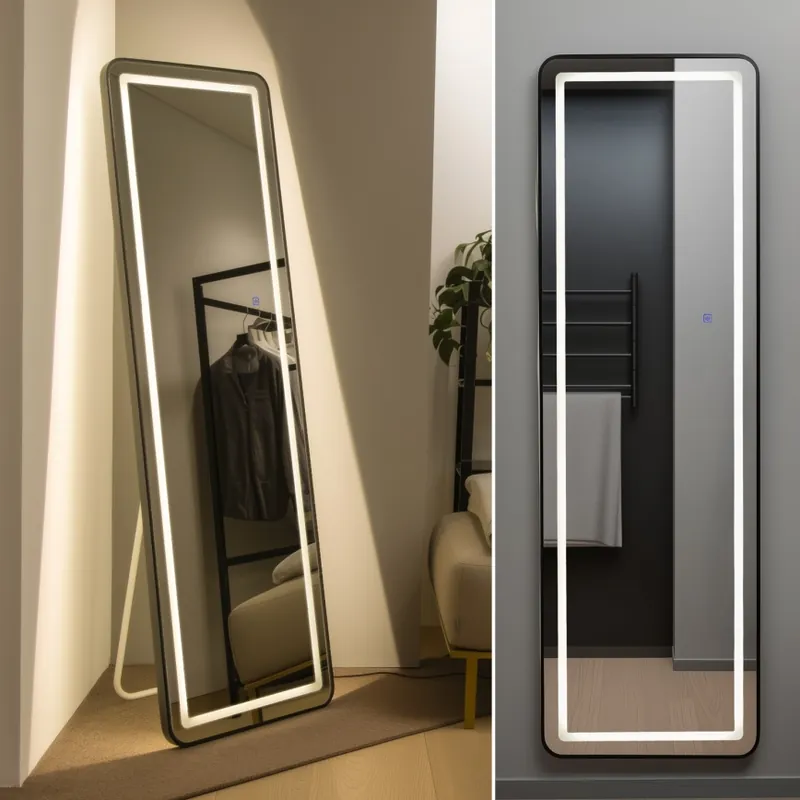 Brilagi - LED Stojací zrcadlo BELLEZA LED/42W/230V 160x50 cm IP44 CRI 90 stmívatelné + CCT Časově Omezené
