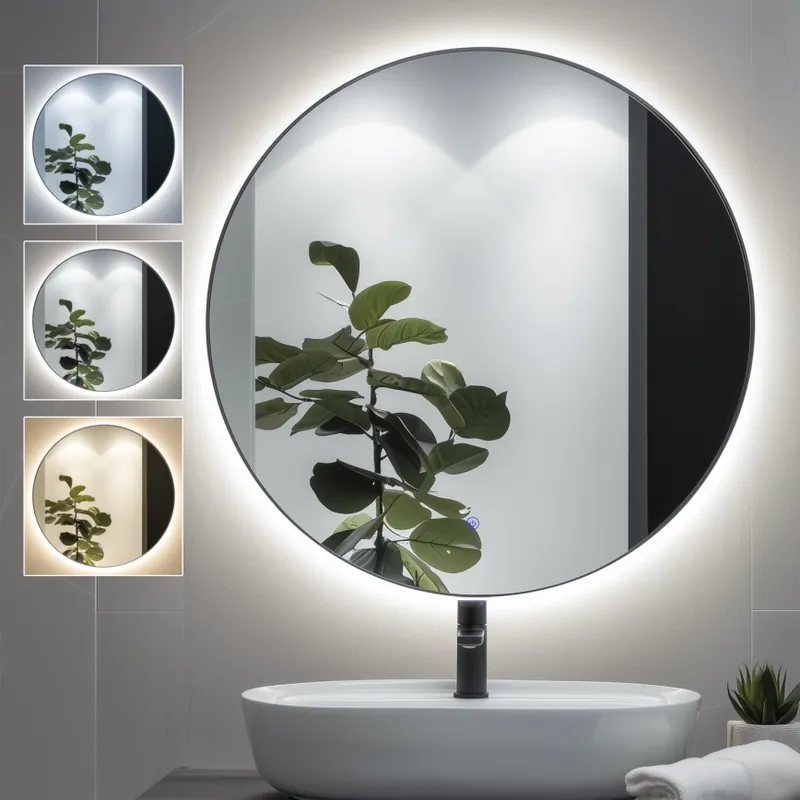 Pouze Dnes Brilagi - LED Koupelnové zrcadlo VENA BLACK LED/26W/230V pr. 80 cm IP44 CRI 90 stmívatelné + CCT