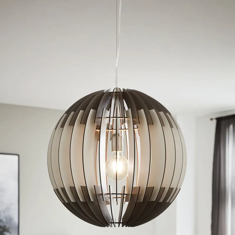 Rychlé Dodání Eglo 63256 - Lustr na lanku OLMERO PRO 1xE27/60W/230V pr. 40 cm šedá/bílá