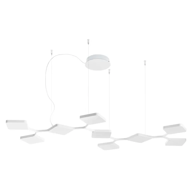 Novinka Stilnovo Quad_P9, bílé závěsné svítidlo pro nepřímé osvětlení, 91W LED 3000K stmívatelné, 149x76cm