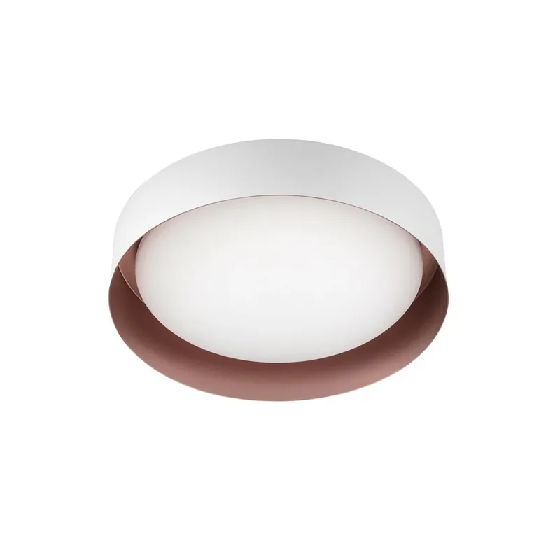 Linea Light Crew_2, stropní svítidlo s bílo-měděným límcem, 12W LED 3000K, prům. 26cm Oblíbený