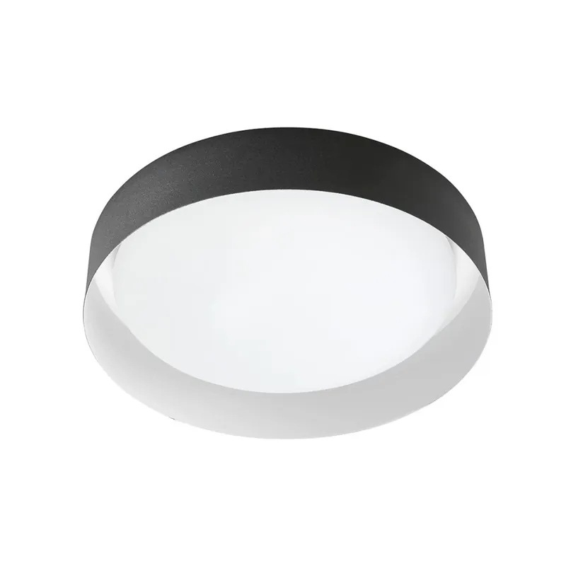 Linea Light Crew_2, stropní svítidlo s černo-bílým límcem, 17W LED 3000K, prům. 33cm Koupit Online