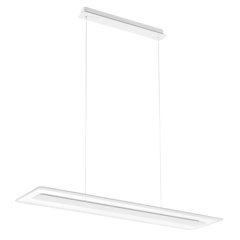 Linea Light Antille_P, závěsné svítidlo z pískovaného skla a bílého kovu, 44W LED 3000K, délka 95cm Nejlepší Cena