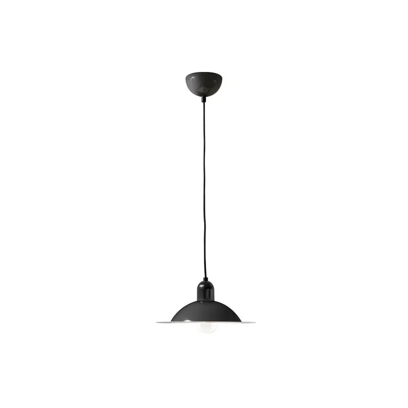 Poslední Šance Stilnovo Lampiatta, retro černé závěsné svítidlo, 1x7W LED E27, prům. 28,2cm