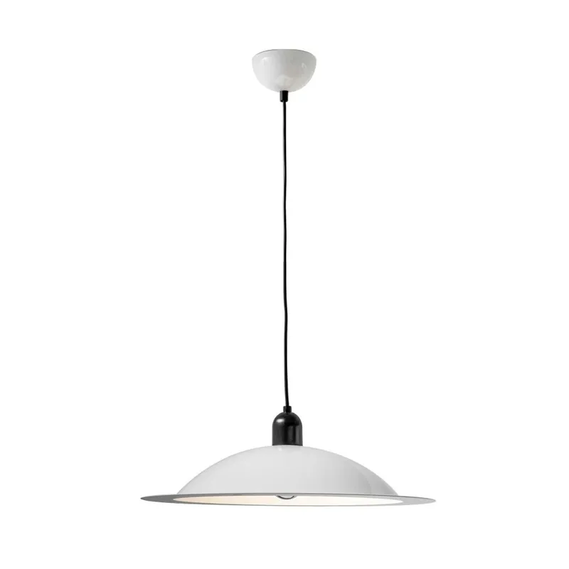 Cenový Hit Stilnovo Lampiatta, retro bílé závěsné svítidlo, 1x11W LED E27, prům. 50cm