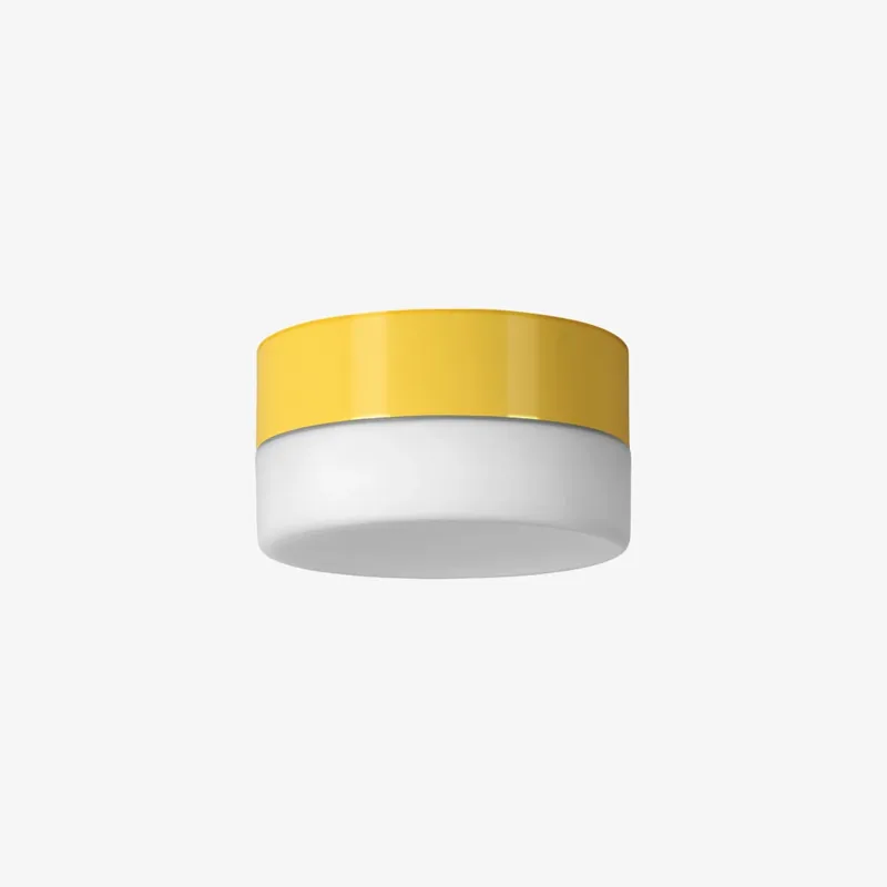Tovární Cena Lucis Nomia, stropní svítidlo v kombinaci bílého skla a žlutého límce, 5,7W LED 3000K, prům.14cm