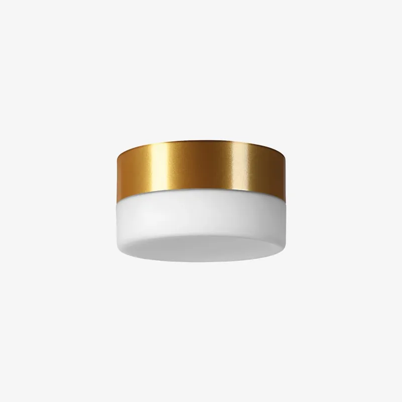 Lucis Nomia, stropní svítidlo v kombinaci bílého skla a zlatého límce, 5,7W LED 3000K, prům.14cm Nízká Cena
