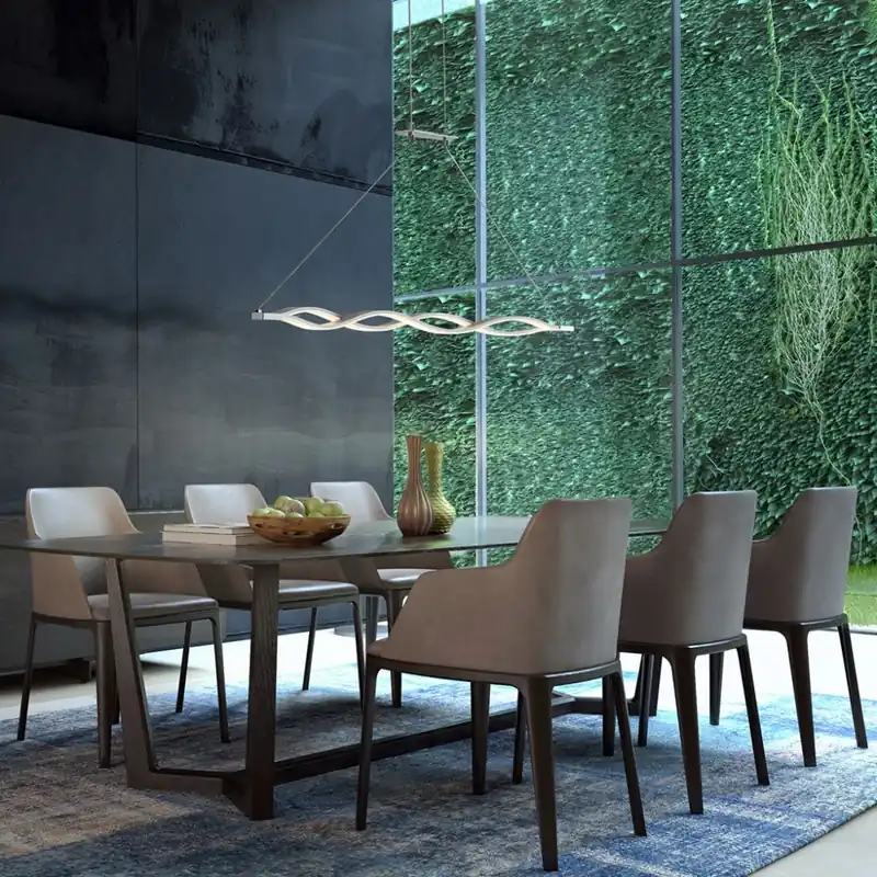 Akce Mantra Sáhara, závěsné LED svítidlo, 36W LED 3000K, kombinace stříbrné a chromu, délka 114cm