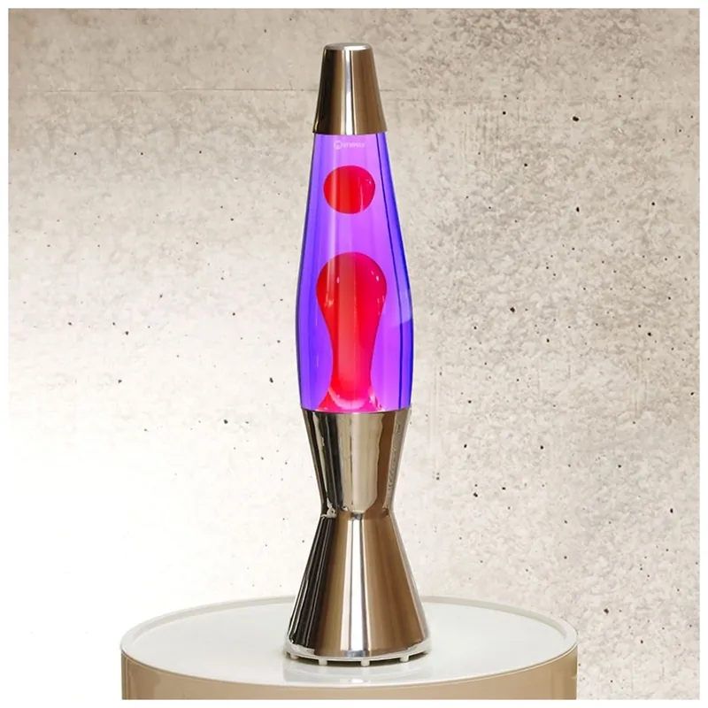 Bezpečná Platba Mathmos Astrobaby, originální lávová lampa, 1x28W, fialová s červenou lávou, 43cm