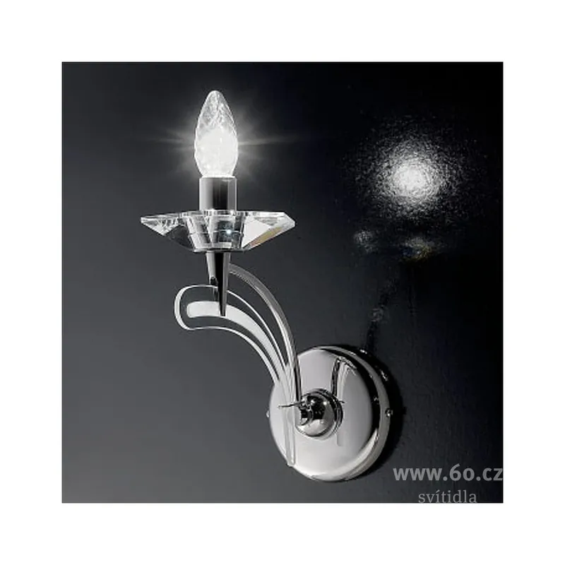 Omezená Nabídka Metal Lux Icaro, nástěnné svítidlo 1xE14, chrom/křišťálové sklo, výška 25cm