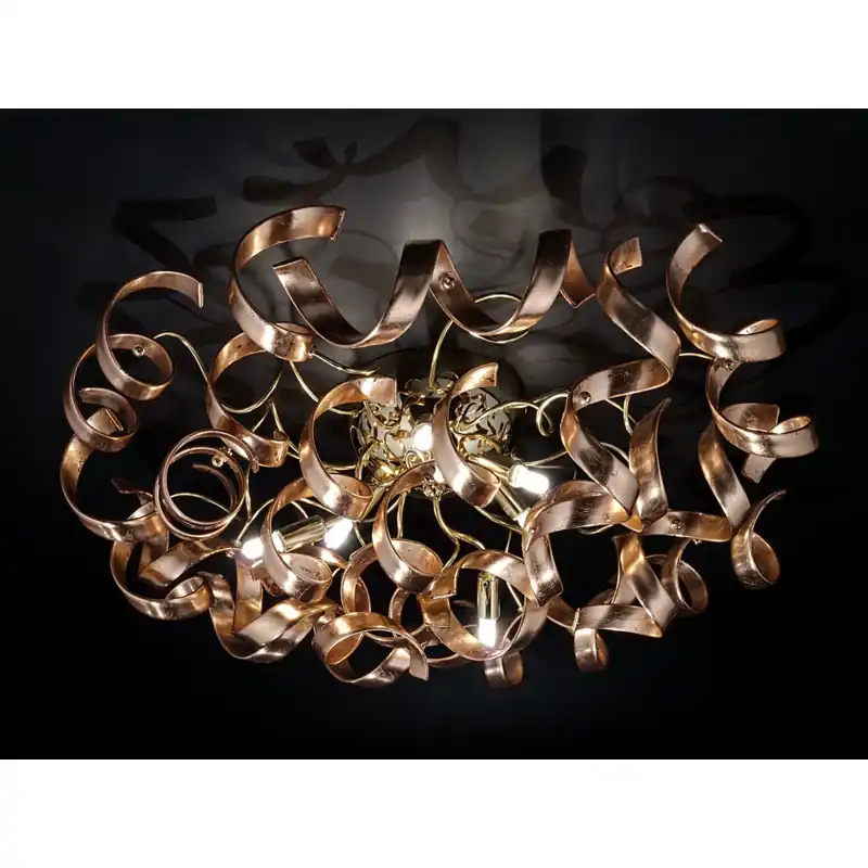 Metal Lux Astro Copper, stropní designové svítidlo v průměru 80cm, 6x40W, měděné sklo, zlato 24K Výprodej