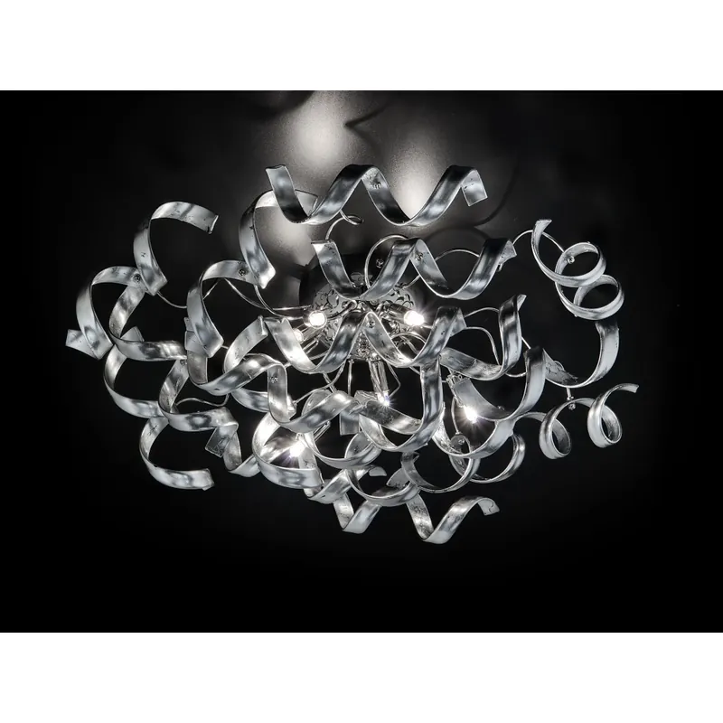 Akční Nabídka Metal Lux Astro Silver, stropní designové svítidlo v průměru 80cm, 6x40W, stříbrné sklo, chrom