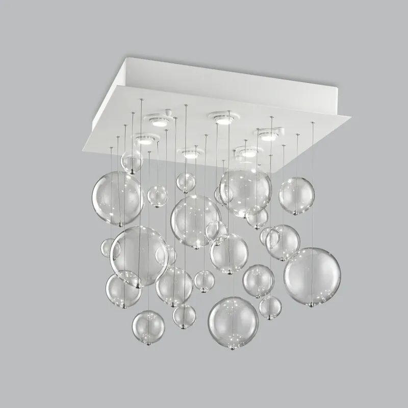 Objednat Nyní Metal Lux Bolero, luxusní závěsné svítidlo, 25 kuliček čirého skla, 6x10W GU10, 60x60cm, délka závěsu 70cm