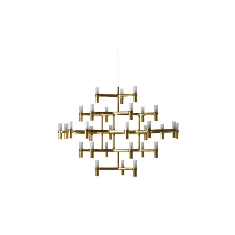 Nemo Crown Major, matně zlatý závěsný lustr, 30x25W G9, 109x113cm, výška 87cm Super Cena