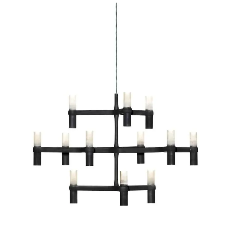 Nemo Crown Minor, matně černý závěsný lustr, 12x25W G9, 67x77cm, výška 50cm Rychlé Dodání