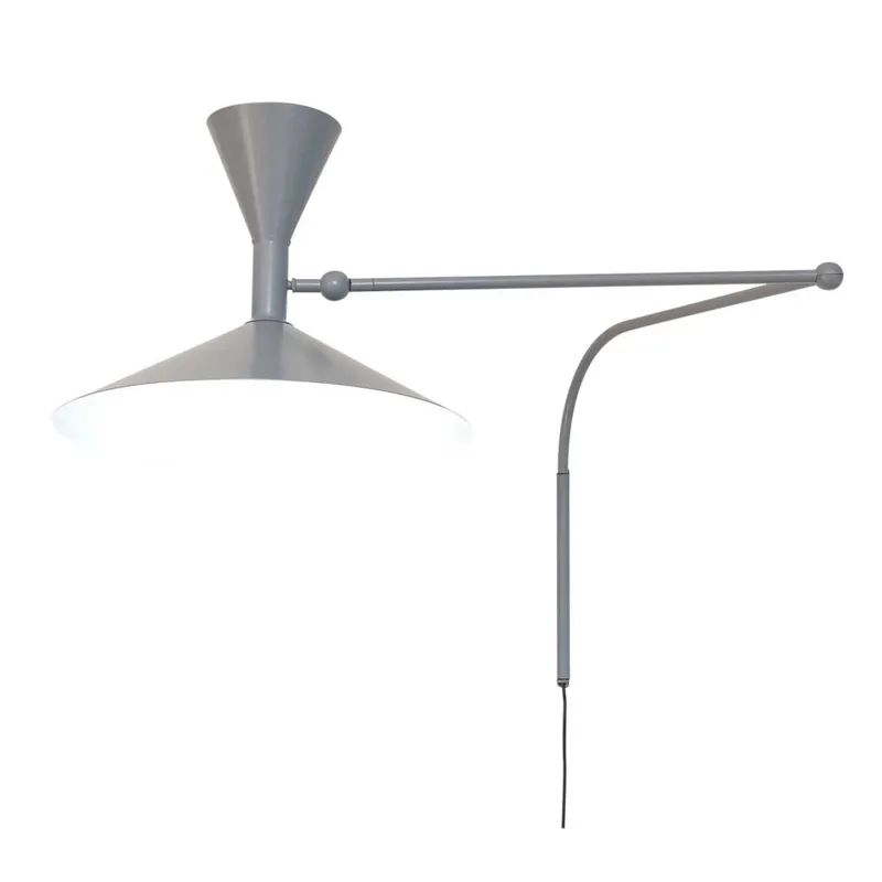 Ihned K Objednání Nemo Lampe de Marseille, nastavitelná šedá nástěnná lampa s přímým a nepřímým světlem, 2x70W E27, max 166cm