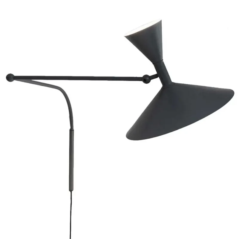 Nakupujte Hned Nemo Lampe de Marseille, nastavitelná černá nástěnná lampa s přímým a nepřímým světlem, 2x70W E27, max 166cm
