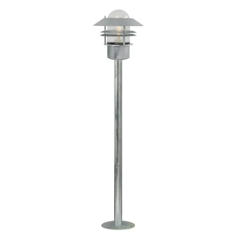 Nordlux Blokhus, venkovní sloupková lampa, 1xE27 max 60W, kov, pokovená, IP54, výška 92cm Cenová Bomba