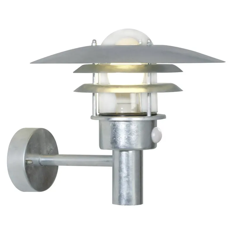 Nordlux Lønstrup 32 Sensor, venkovní nástěnné svítidlo, 1xE27 max 60W, kov, pokovená, IP44, výška 28cm Originální