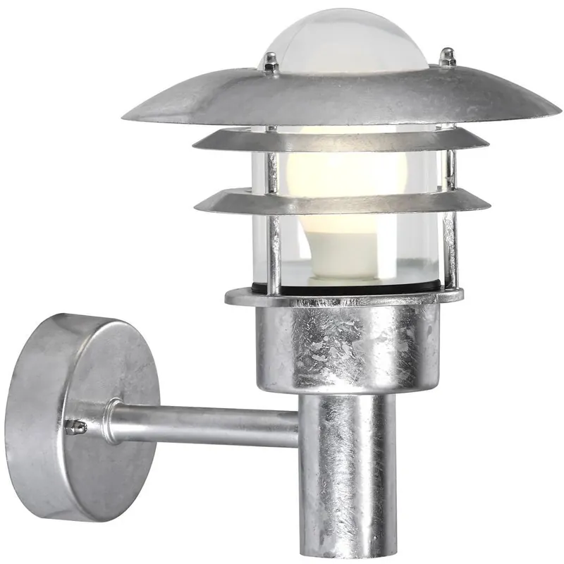 Koupit Online Nordlux Lønstrup 22 , venkovní nástěnné svítidlo, 1xE27 max 60W, pokovená, IP44, výška 27cm