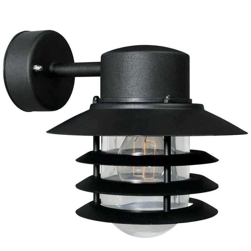 Cenová Bomba Nordlux Vejers, venkovní nástěnné svítidlo, 1xE27 max 60W, kov, černá, IP54, výška 23cm