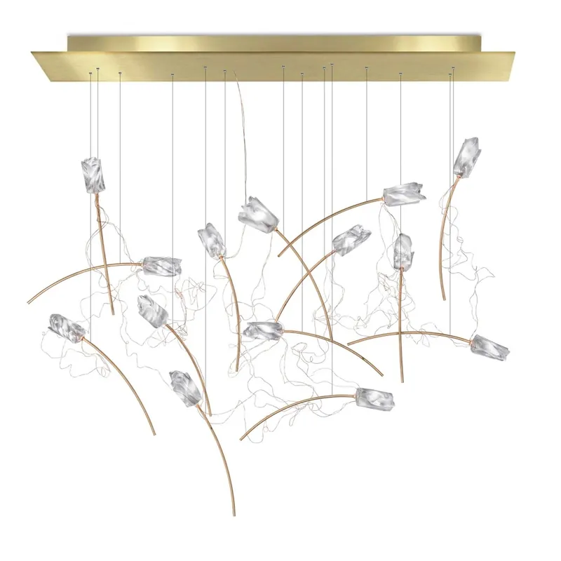 Sezónní Sleva Slamp Tulip 14 linear, závěsné designové svítidlo, 14x3,2W LED 3000K stmívatelné, délka 110cm