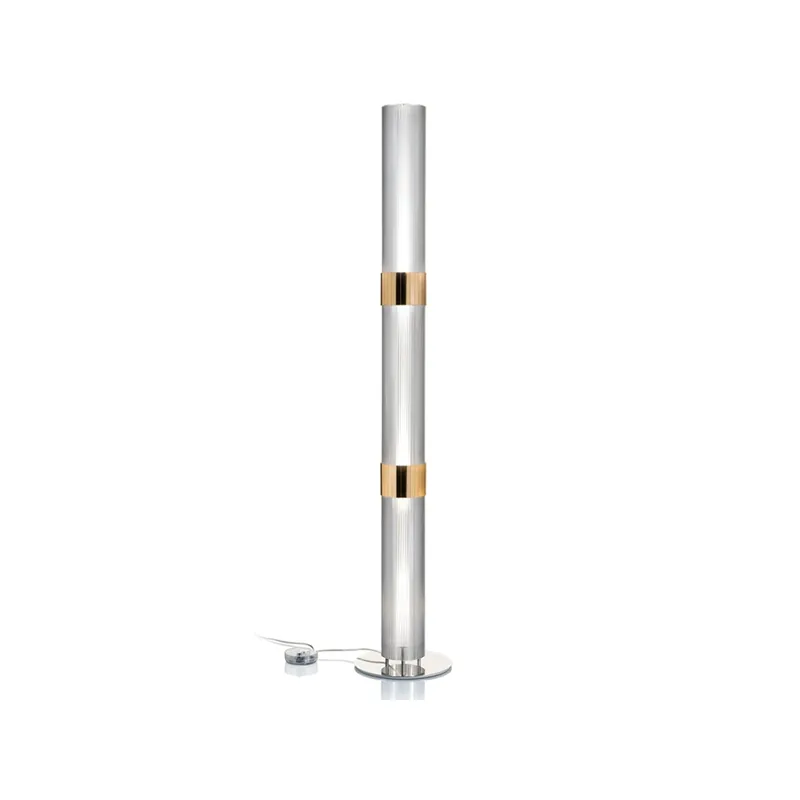 Aktuální Slamp La Lollo Floor prisma/gold, designová stojací lampa se stmívačem, 3x12W LED E27, výška 163cm