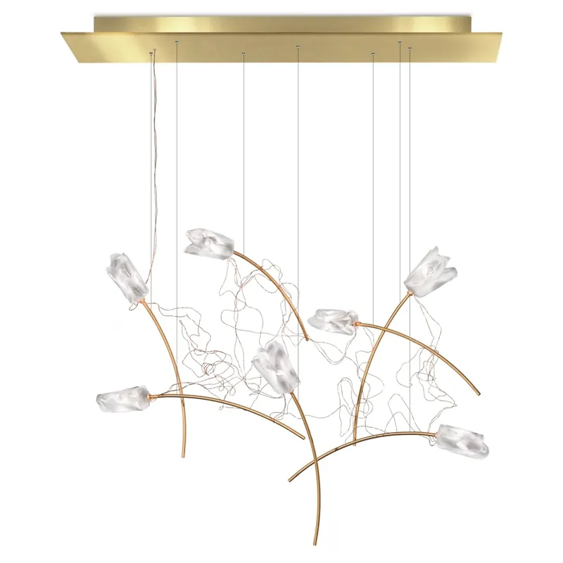 Časově Omezené Slamp Tulip 7 linear, závěsné designové svítidlo, 7x3,2W LED 3000K stmívatelné, délka 70cm