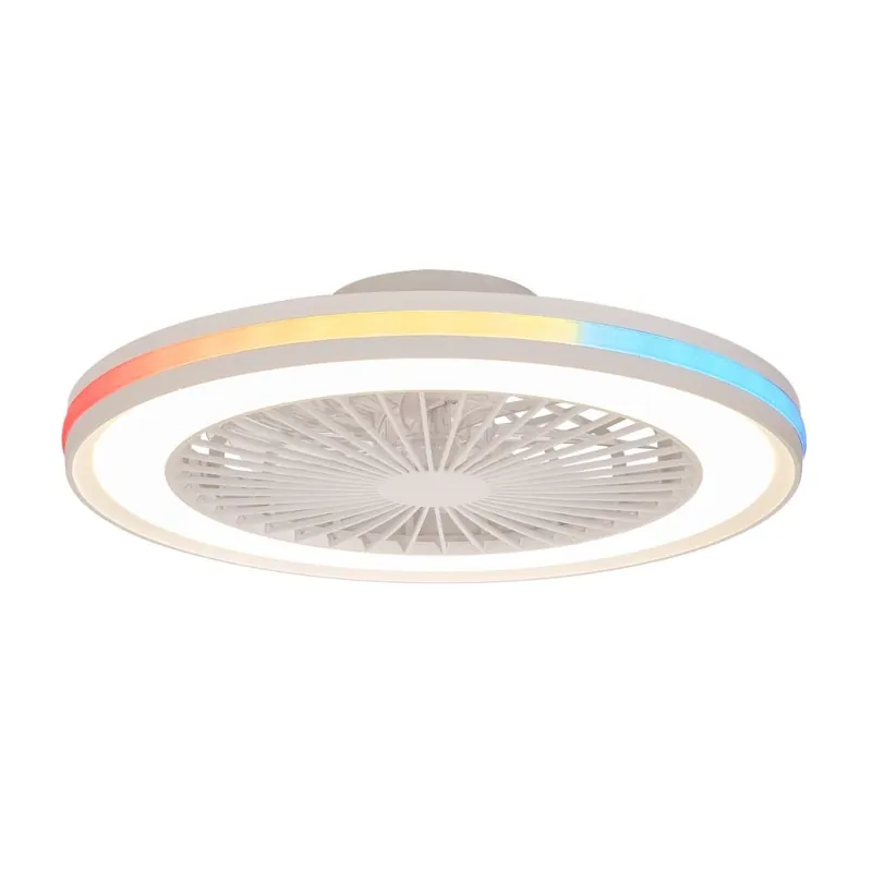 Zlevněný Mantra Gamer Big, ventilátor se svítidlem LED 60W RGBW, dálkový ovladač, bílá, průměr 55,6cm